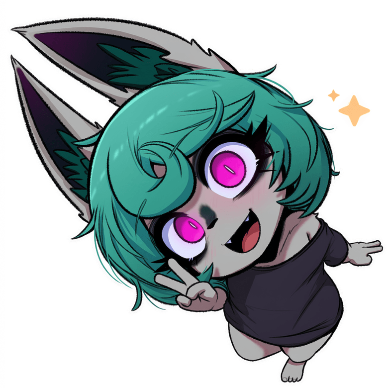 Vex, a gloomy yordle, doing a peace sign